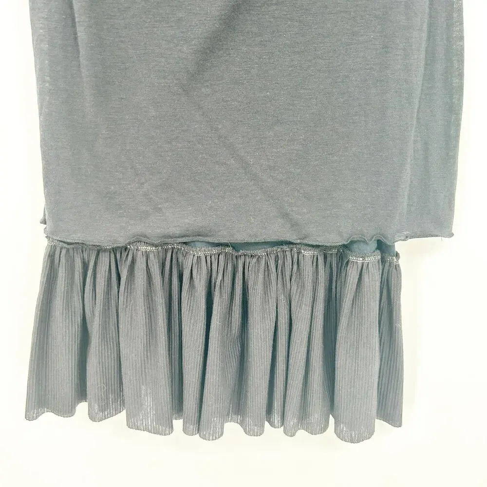 Free People Wednesdaycore Goth Wool Blend Ruffle 3/4 Sleeve Sweater Dress Size 0